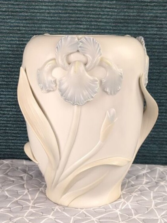 Fitz and Floyd Other - Vintage Fitz & Floyd 3-D Blue Iris Ceramic Vase, Marked F. F. 1982